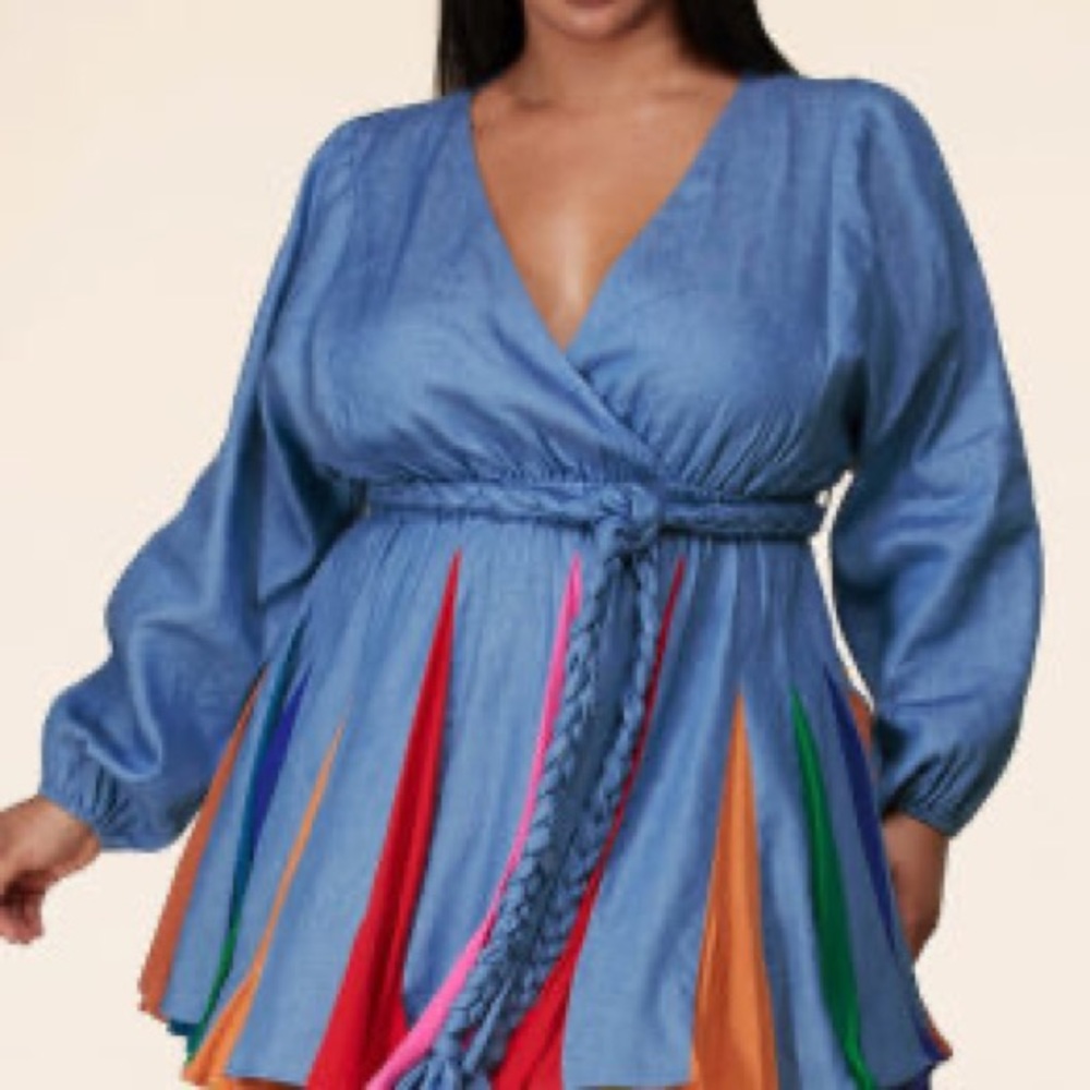 Natalia Denim Flare Mini Dress